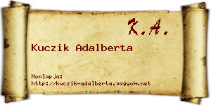 Kuczik Adalberta névjegykártya